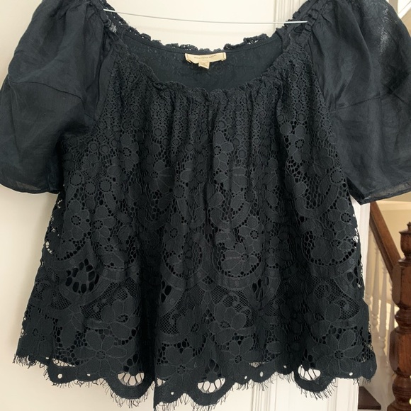 Anthropologie Moulinette Soeurs Black Lace Top, M - Picture 5 of 8